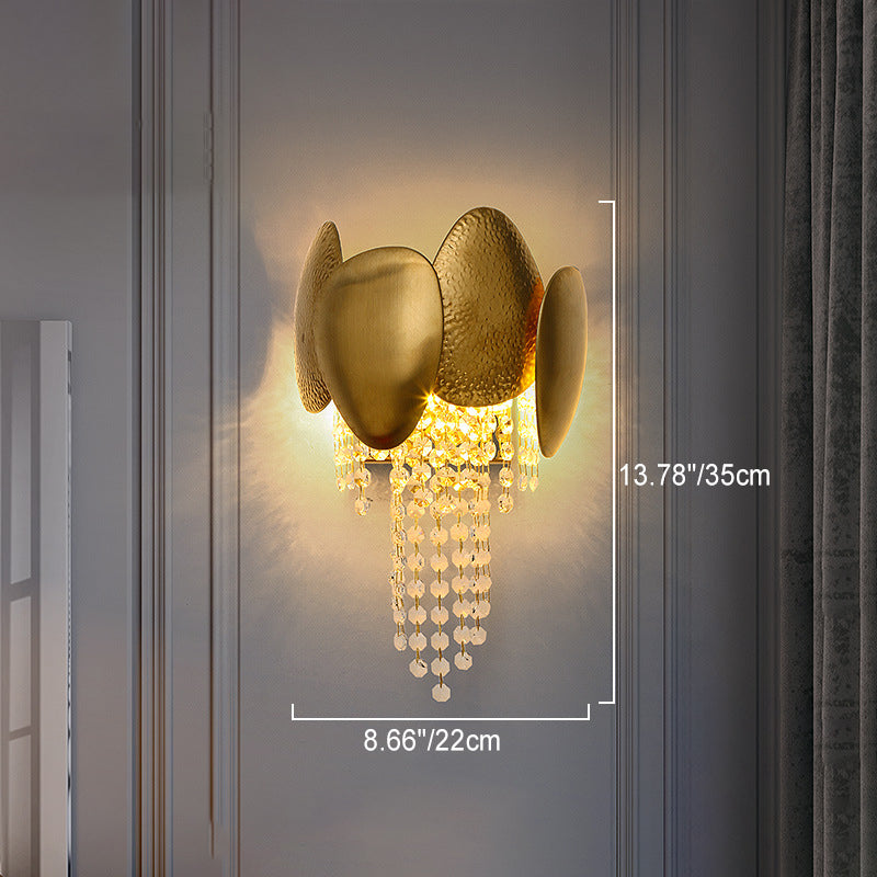 Moderne Luxus Zylinder Perle String Eisen Kristall 2-Licht Wand Leuchte Lampe Für Wohnzimmer 