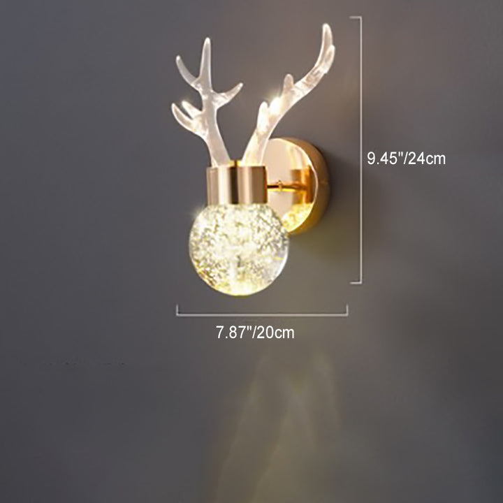 Moderne minimalistische runde Kugel Geweih Aluminium Kristall Acryl LED Wandleuchte Lampe für Wohnzimmer 