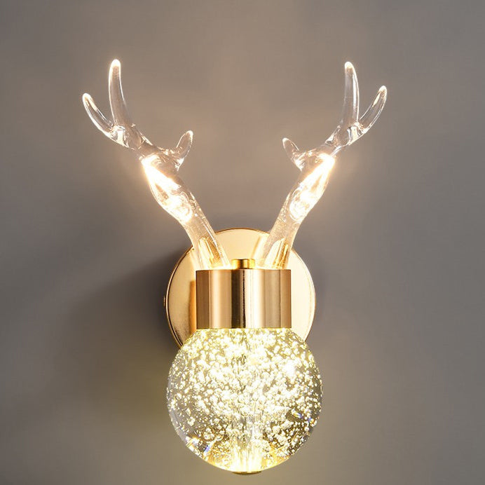 Moderne minimalistische runde Kugel Geweih Aluminium Kristall Acryl LED Wandleuchte Lampe für Wohnzimmer 