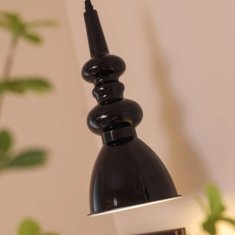 Lustre suspendu 1 lumière en forme de gourde ronde rétro contemporaine en alliage nano et verre pour salon 