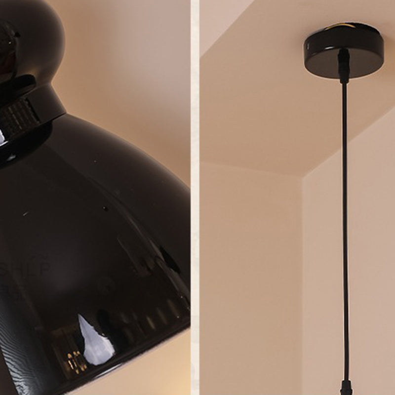 Lustre suspendu 1 lumière en forme de gourde ronde rétro contemporaine en alliage nano et verre pour salon 