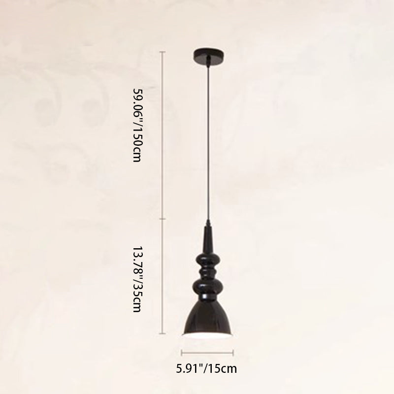 Lustre suspendu 1 lumière en forme de gourde ronde rétro contemporaine en alliage nano et verre pour salon 