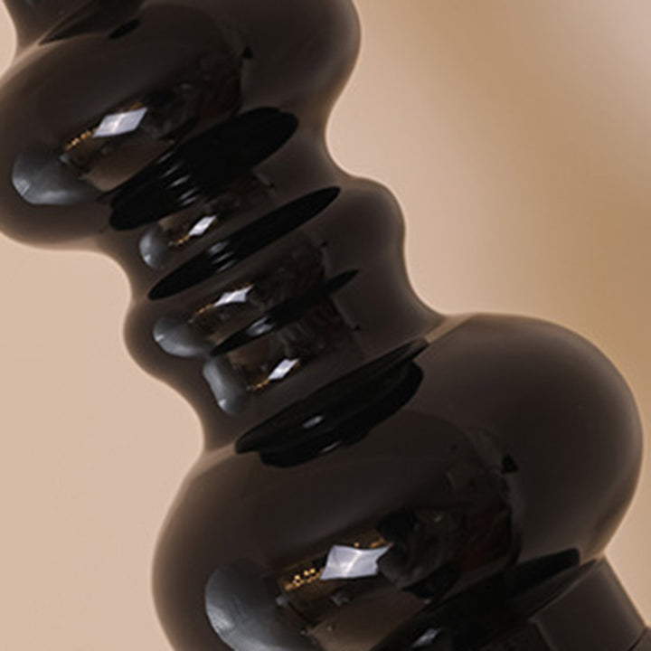 Lustre suspendu 1 lumière en forme de gourde ronde rétro contemporaine en alliage nano et verre pour salon 