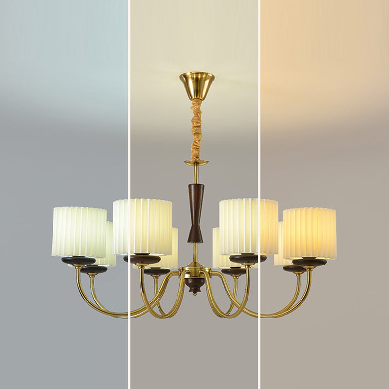 Traditioneller Vintage-Kerzenhalter mit Zweig und gebogener Stange, Zylinder, aus Holz, Eisen, Stoff, 6/8 Lichter, Kronleuchter für Wohnzimmer 