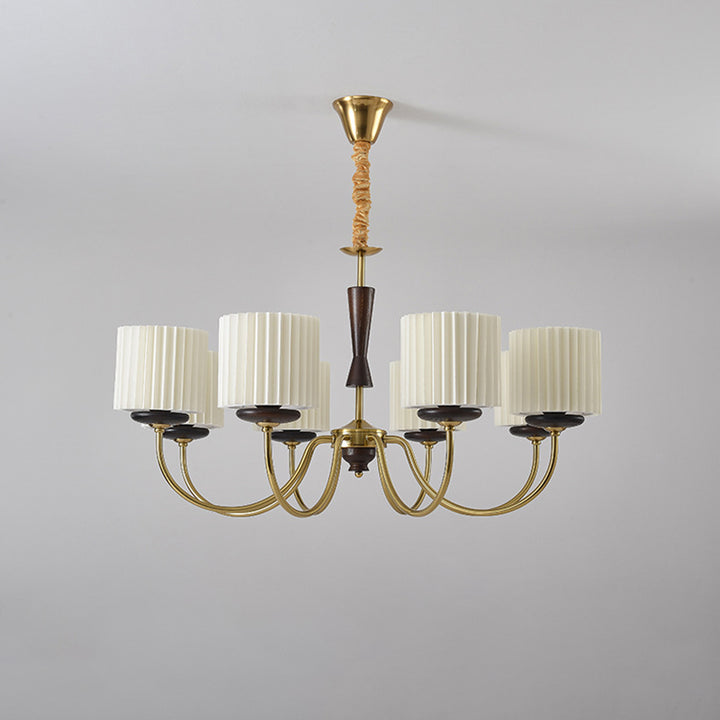 Traditioneller Vintage-Kerzenhalter mit Zweig und gebogener Stange, Zylinder, aus Holz, Eisen, Stoff, 6/8 Lichter, Kronleuchter für Wohnzimmer 