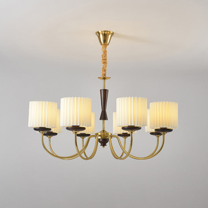 Traditioneller Vintage-Kerzenhalter mit Zweig und gebogener Stange, Zylinder, aus Holz, Eisen, Stoff, 6/8 Lichter, Kronleuchter für Wohnzimmer 