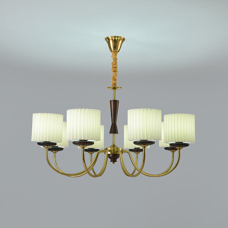 Traditioneller Vintage-Kerzenhalter mit Zweig und gebogener Stange, Zylinder, aus Holz, Eisen, Stoff, 6/8 Lichter, Kronleuchter für Wohnzimmer 