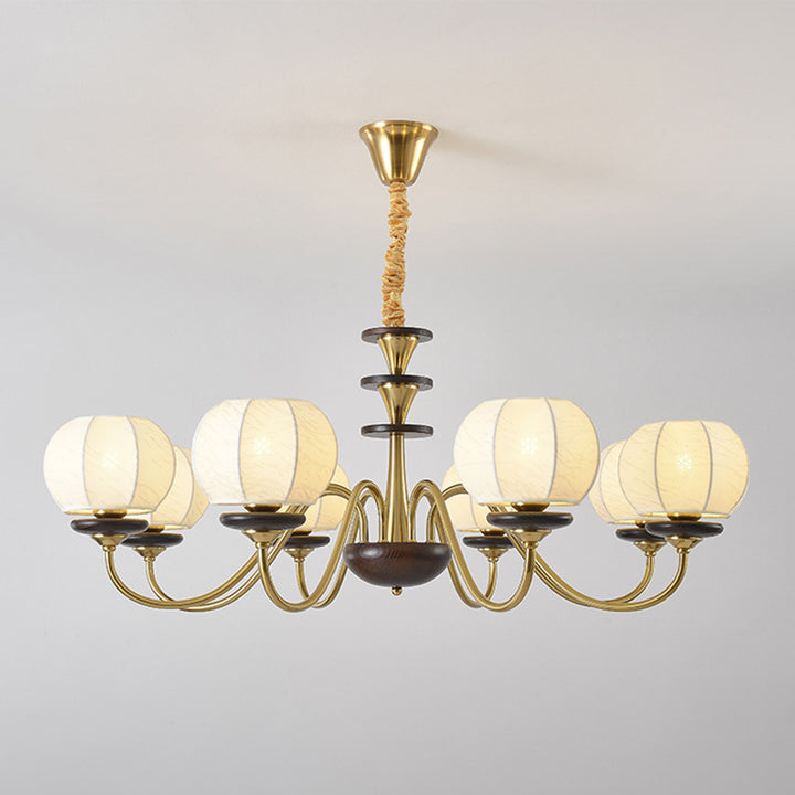 Traditioneller Vintage-Kerzenhalter mit Zweig und gebogener Stange, Zylinder, aus Holz, Eisen, Stoff, 6/8 Lichter, Kronleuchter für Wohnzimmer 