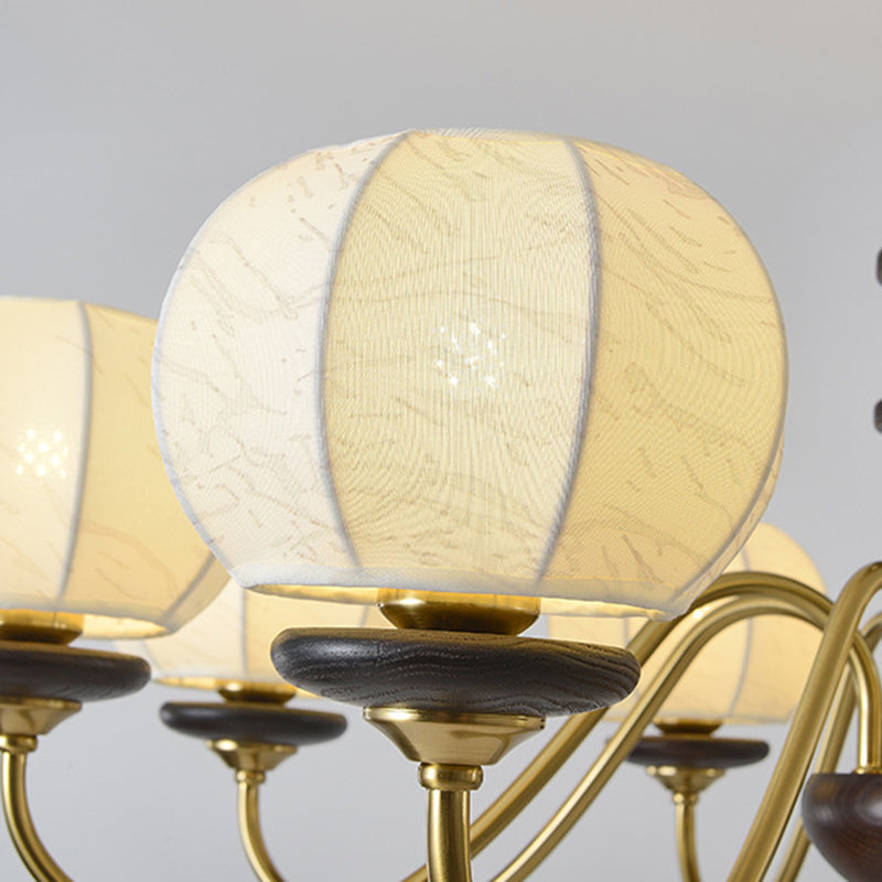 Traditioneller Vintage-Kerzenhalter mit Zweig und gebogener Stange, Zylinder, aus Holz, Eisen, Stoff, 6/8 Lichter, Kronleuchter für Wohnzimmer 