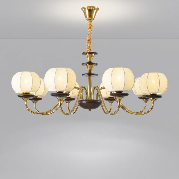 Traditioneller Vintage-Kerzenhalter mit Zweig und gebogener Stange, Zylinder, aus Holz, Eisen, Stoff, 6/8 Lichter, Kronleuchter für Wohnzimmer 