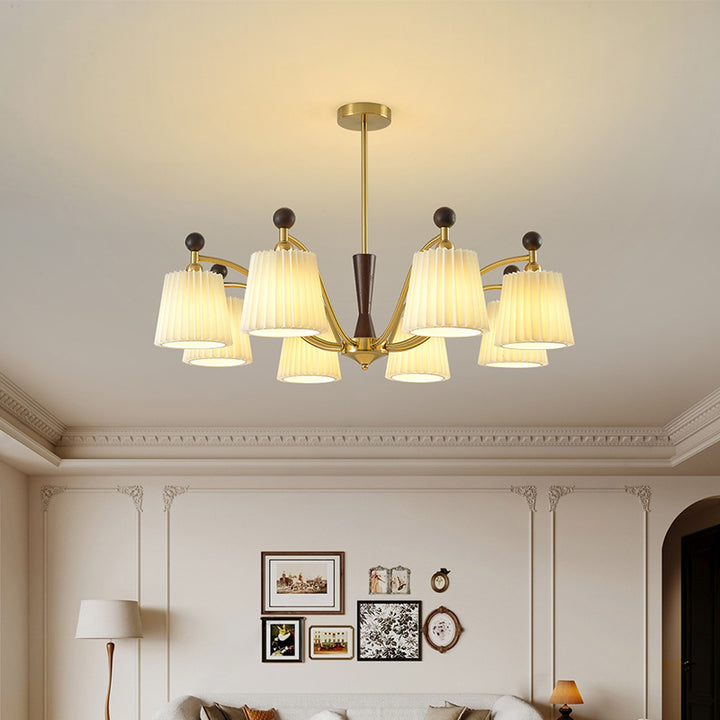 Traditioneller Vintage-Kerzenhalter mit Zweig und gebogener Stange, Zylinder, aus Holz, Eisen, Stoff, 6/8 Lichter, Kronleuchter für Wohnzimmer 