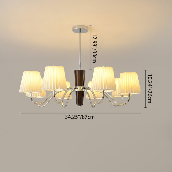 Traditioneller Vintage-Kerzenhalter mit Zweig und gebogener Stange, Zylinder, aus Holz, Eisen, Stoff, 6/8 Lichter, Kronleuchter für Wohnzimmer 