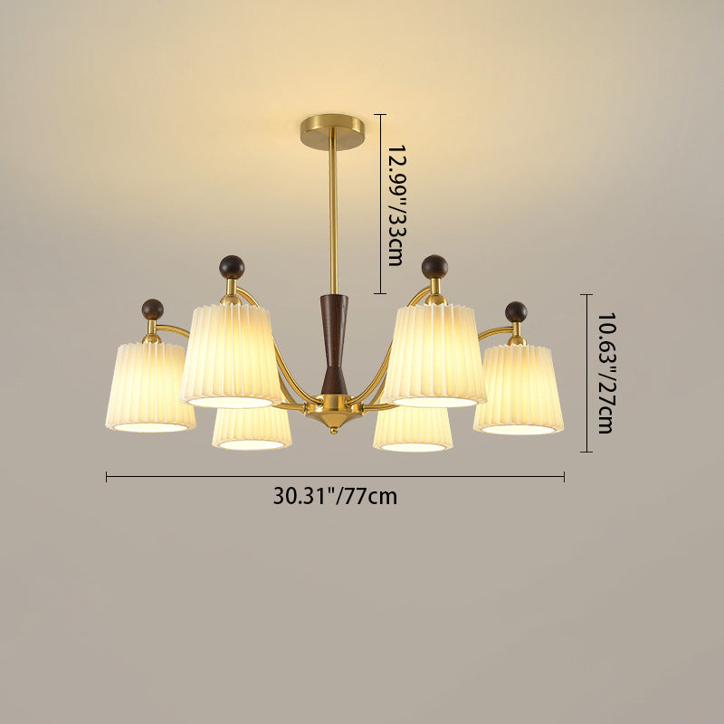 Traditioneller Vintage-Kerzenhalter mit Zweig und gebogener Stange, Zylinder, aus Holz, Eisen, Stoff, 6/8 Lichter, Kronleuchter für Wohnzimmer 