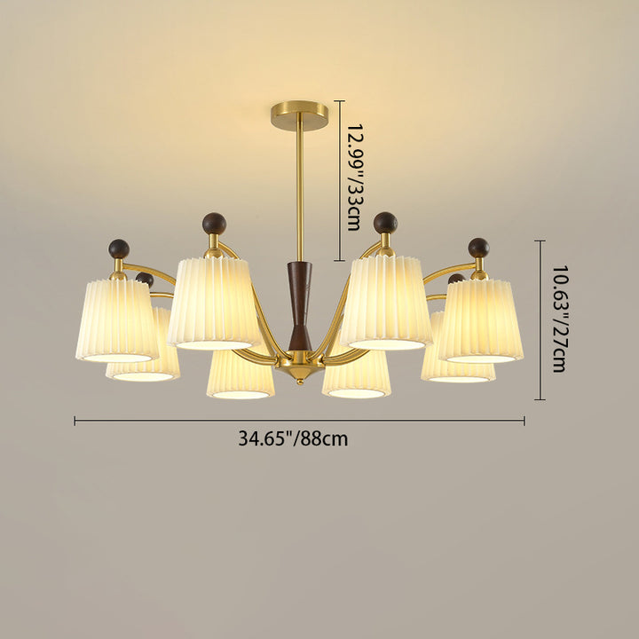 Traditioneller Vintage-Kerzenhalter mit Zweig und gebogener Stange, Zylinder, aus Holz, Eisen, Stoff, 6/8 Lichter, Kronleuchter für Wohnzimmer 