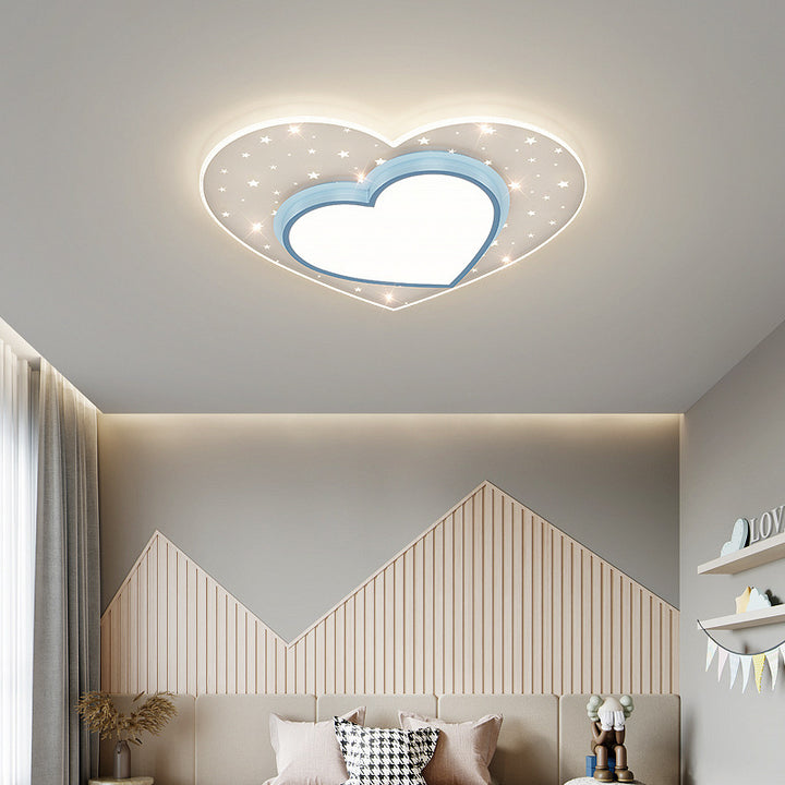 Zeitgenössische kreative Stern-Herz-Eisen-Acryl-LED-Unterputz-Deckenleuchte für Schlafzimmer 