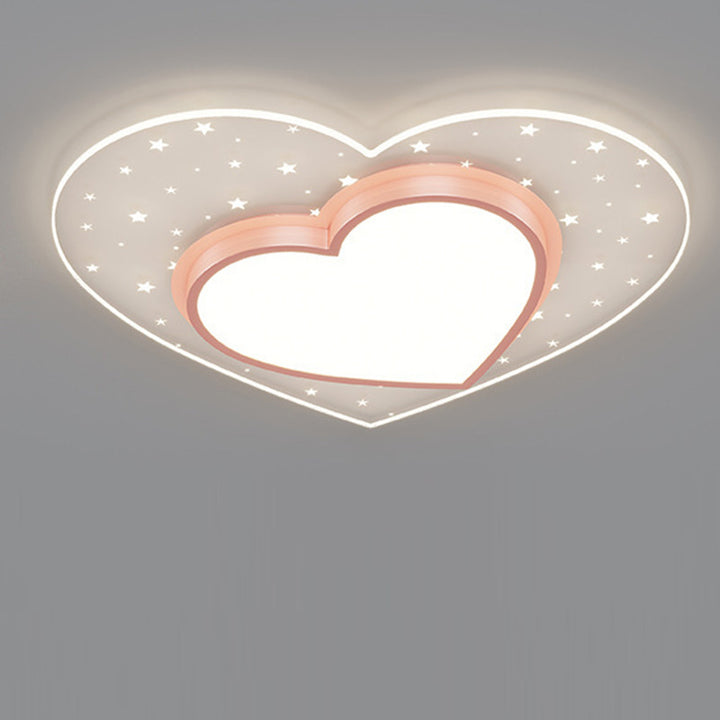 Zeitgenössische kreative Stern-Herz-Eisen-Acryl-LED-Unterputz-Deckenleuchte für Schlafzimmer 