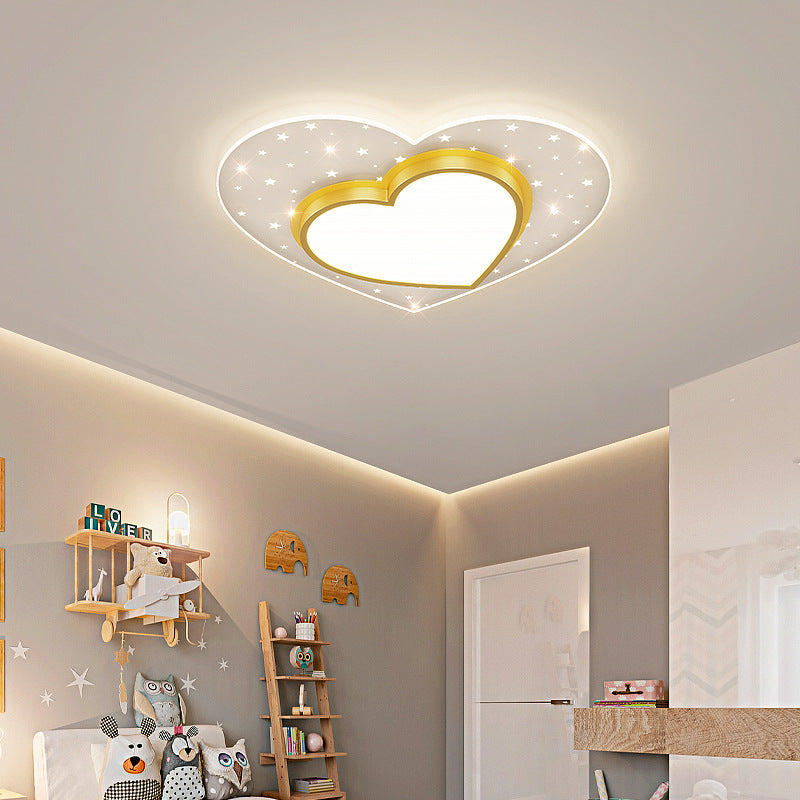 Zeitgenössische kreative Stern-Herz-Eisen-Acryl-LED-Unterputz-Deckenleuchte für Schlafzimmer 
