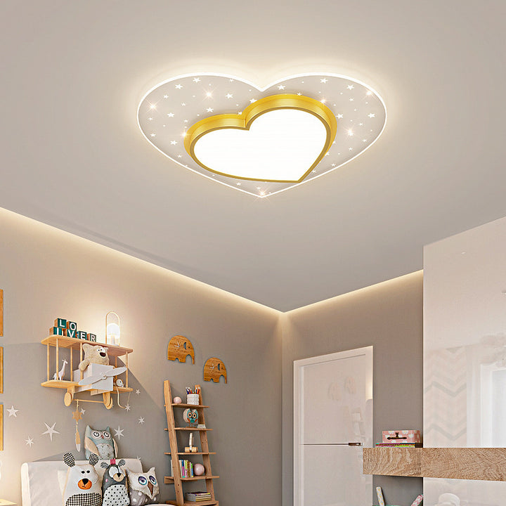 Zeitgenössische kreative Stern-Herz-Eisen-Acryl-LED-Unterputz-Deckenleuchte für Schlafzimmer 
