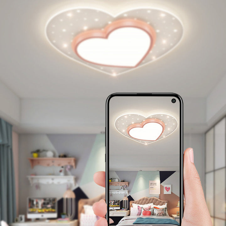Zeitgenössische kreative Stern-Herz-Eisen-Acryl-LED-Unterputz-Deckenleuchte für Schlafzimmer 