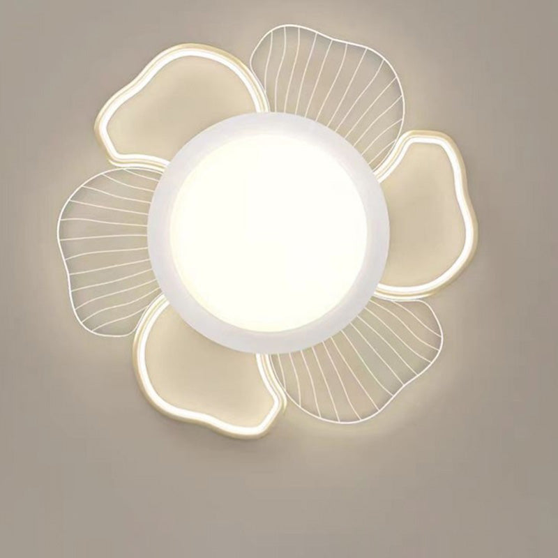 Plafonnier LED rond minimaliste moderne en fer et plastique pour chambre à coucher 