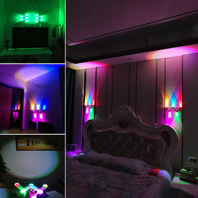 Lámpara de pared LED con forma de W minimalista moderna de línea en ABS acrílico para dormitorio 