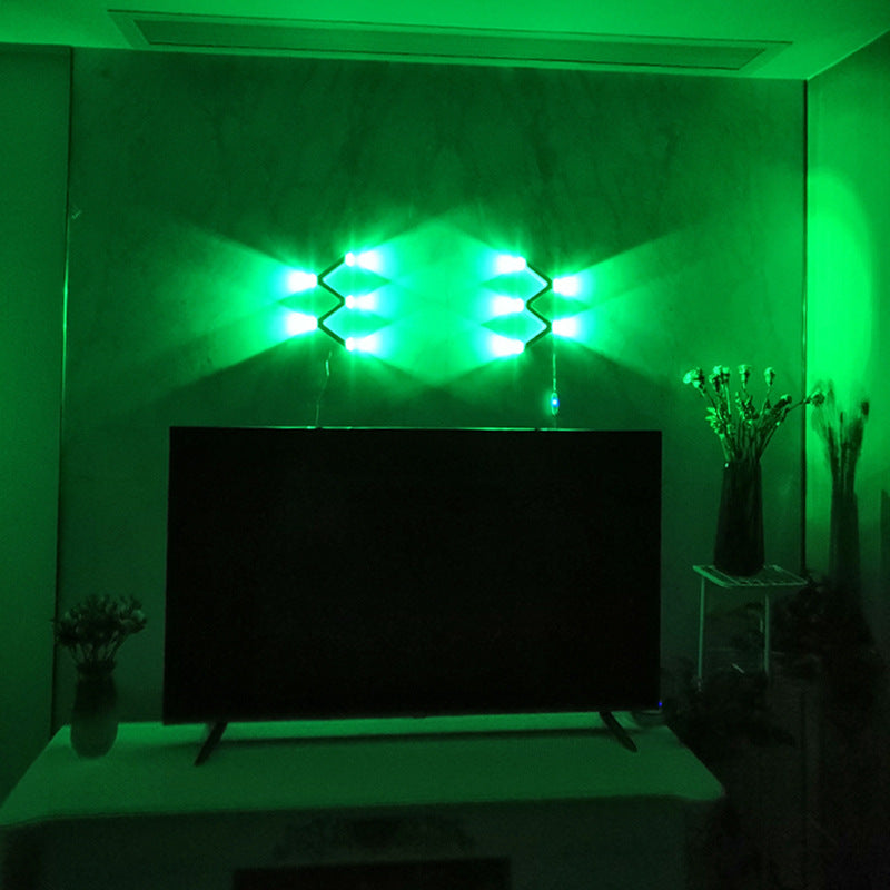 Lámpara de pared LED con forma de W minimalista moderna de línea en ABS acrílico para dormitorio 