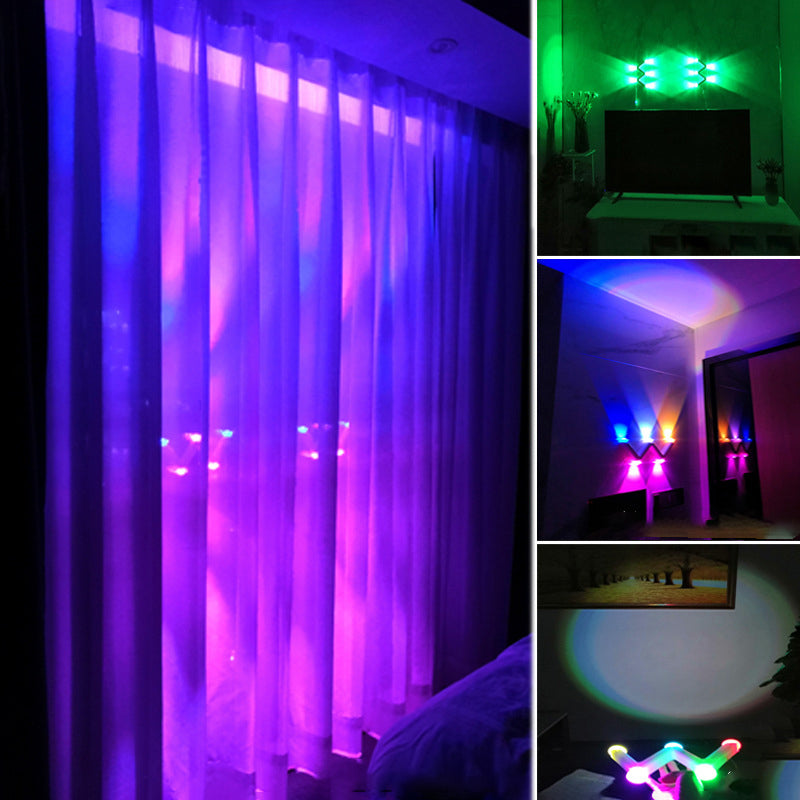 Lámpara de pared LED con forma de W minimalista moderna de línea en ABS acrílico para dormitorio 