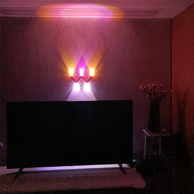 Lámpara de pared LED con forma de W minimalista moderna de línea en ABS acrílico para dormitorio 
