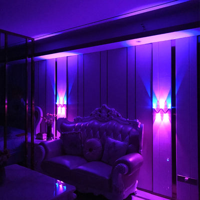 Lámpara de pared LED con forma de W minimalista moderna de línea en ABS acrílico para dormitorio 