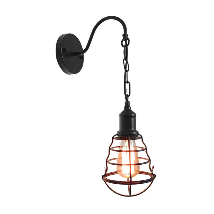 Lampe Applique Murale 1 Lumière en Fer Rond à Longue Tige de Pêche Simplicité Moderne pour Chambre 