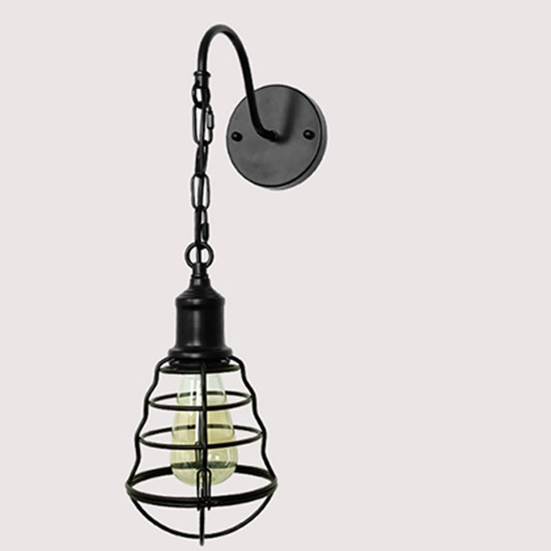 Lampe Applique Murale 1 Lumière en Fer Rond à Longue Tige de Pêche Simplicité Moderne pour Chambre 