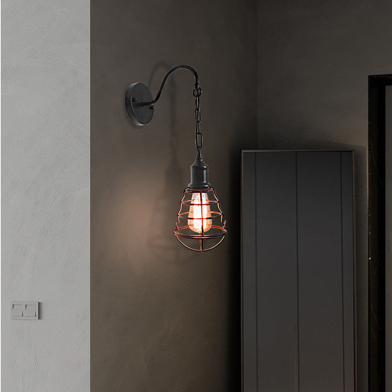 Lampe Applique Murale 1 Lumière en Fer Rond à Longue Tige de Pêche Simplicité Moderne pour Chambre 