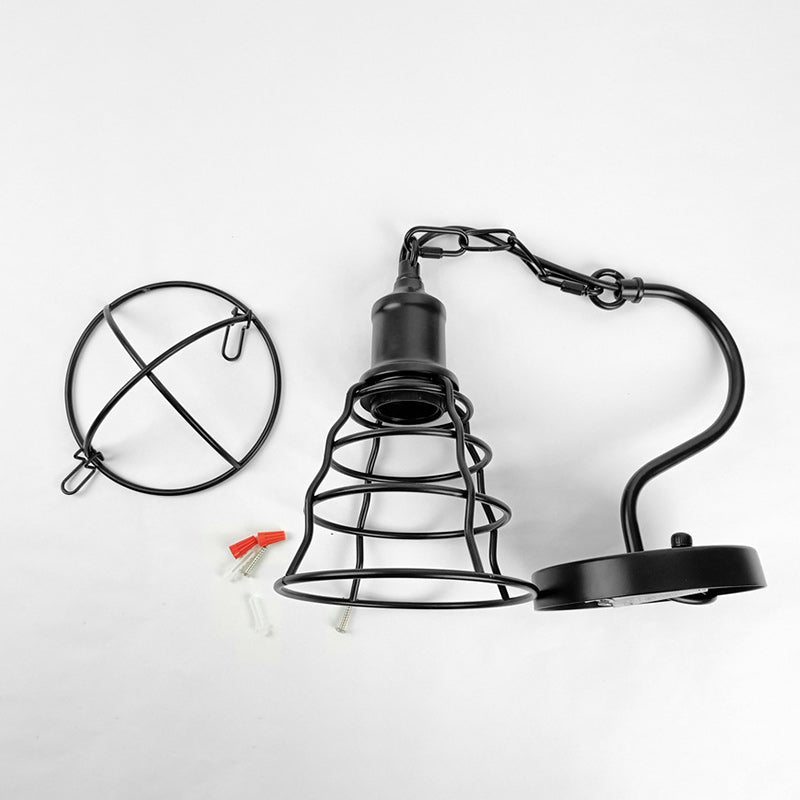 Lampe Applique Murale 1 Lumière en Fer Rond à Longue Tige de Pêche Simplicité Moderne pour Chambre 