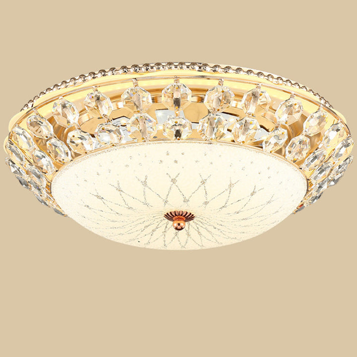 Luz de techo empotrada LED de vidrio de aleación de cúpula redonda moderna de lujo para sala de estar 