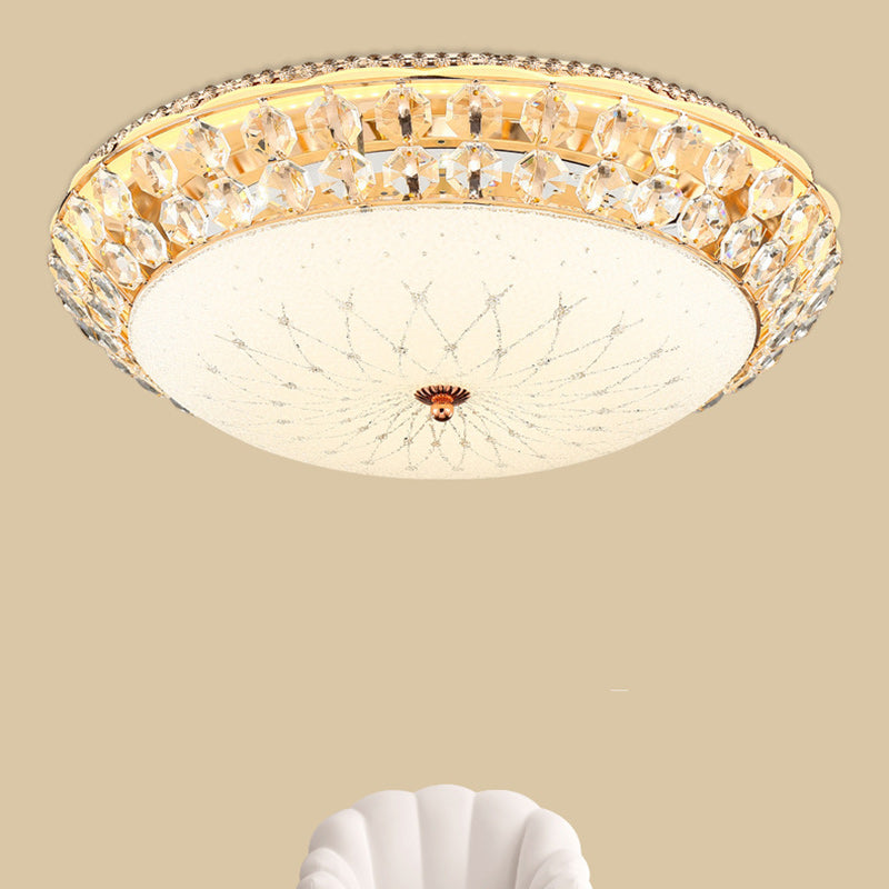 Luz de techo empotrada LED de vidrio de aleación de cúpula redonda moderna de lujo para sala de estar 