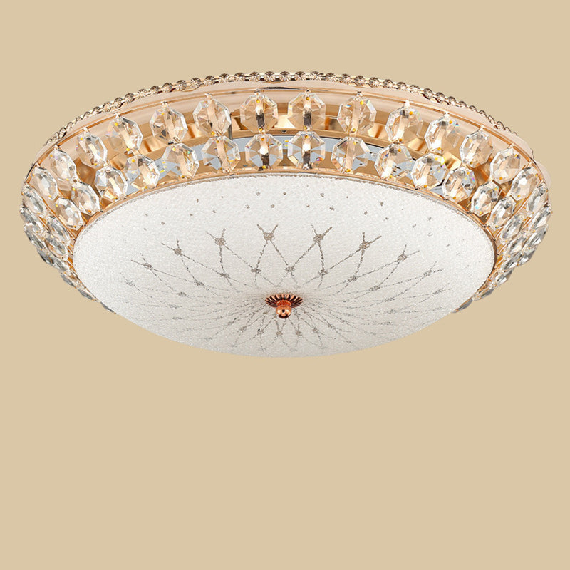 Luz de techo empotrada LED de vidrio de aleación de cúpula redonda moderna de lujo para sala de estar 