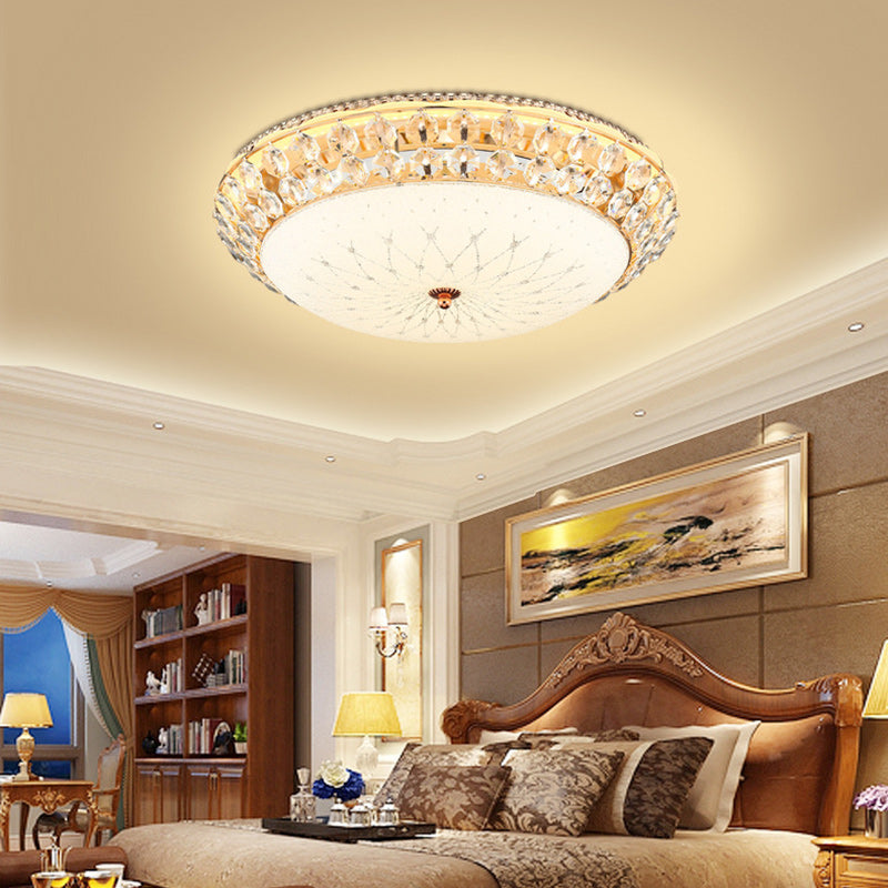 Luz de techo empotrada LED de vidrio de aleación de cúpula redonda moderna de lujo para sala de estar 