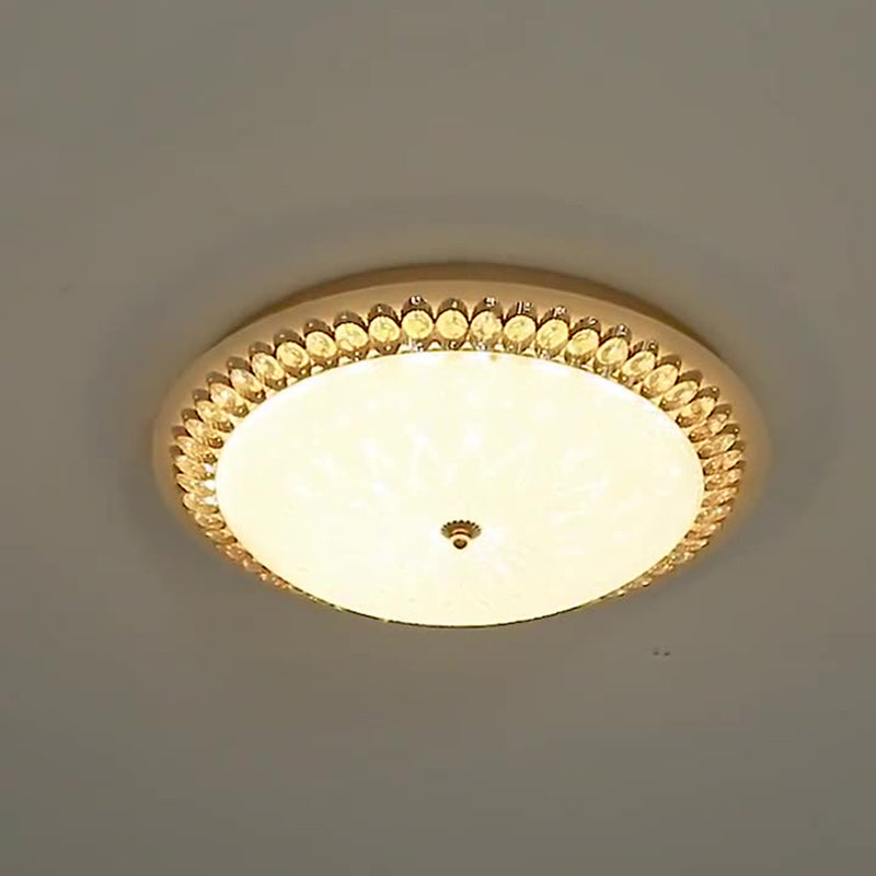 Luz de techo empotrada LED de vidrio de aleación de cúpula redonda moderna de lujo para sala de estar 