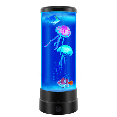 Moderne Art Deco Zylindrische Quallen Fisch Kunststoff Acryl LED Tisch Lampe Für Schlafzimmer 
