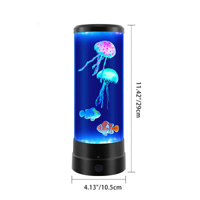 Moderne Art Deco Zylindrische Quallen Fisch Kunststoff Acryl LED Tisch Lampe Für Schlafzimmer 