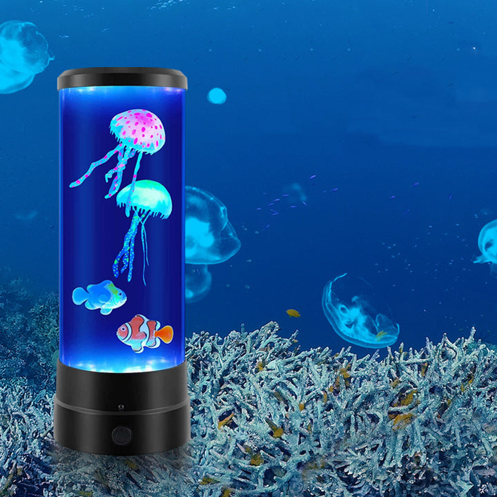 Lampe de table LED en acrylique plastique pour chambre à coucher, méduse cylindrique Art déco moderne 