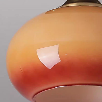 Plafonnier semi-encastré contemporain rétro rond ovale en verre avec base en bois à 1 lumière pour salon 