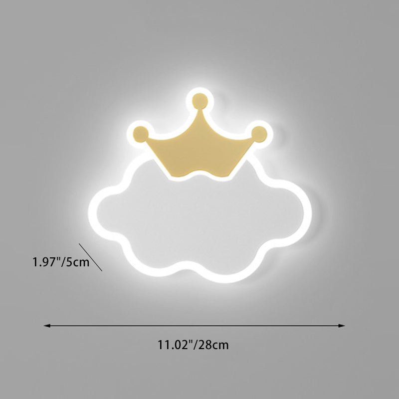 Applique Murale LED en Fer Acrylique en Forme de Nuage et de Lune pour Chambre d&