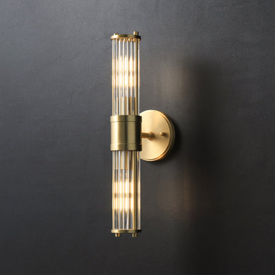 Moderne minimalistische Zylinder Eisen Kupfer Rahmen Glas Schatten 1/2 Licht Wandleuchte Lampe für Wohnzimmer 