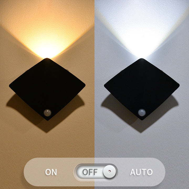 Lámpara de Aplique de Pared LED Acrílica en Forma de Pez Diablo Diamante Sensor Minimalista Moderna para Sala de Estar 