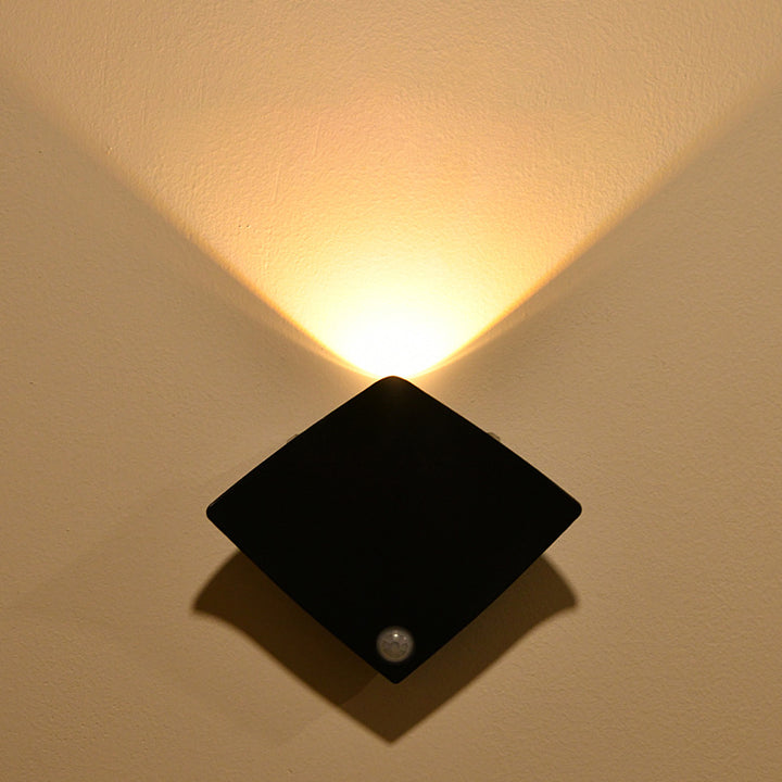 Lámpara de Aplique de Pared LED Acrílica en Forma de Pez Diablo Diamante Sensor Minimalista Moderna para Sala de Estar 