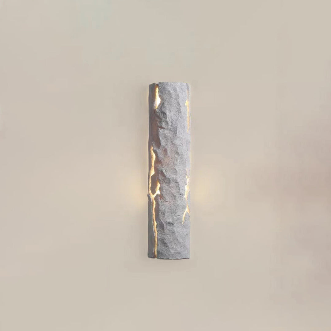 Contemporary Retro Cylinder Faux Rock Stump Resin LED Wall Sconce Lamp For Living Room