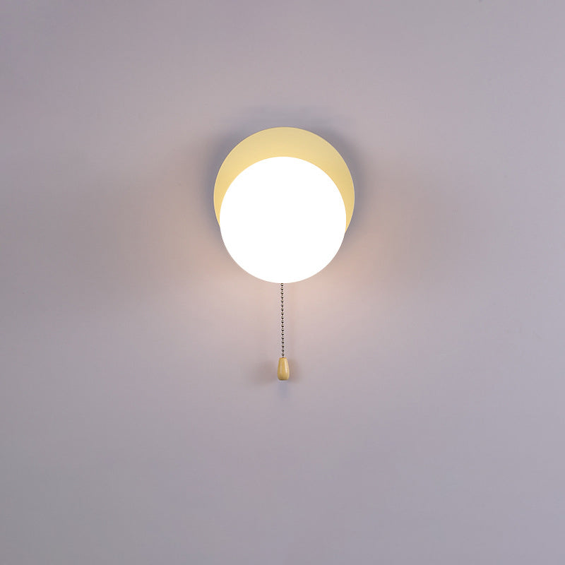 Applique murale moderne minimaliste ronde carrée triangle orbe en fer et verre à 1 lumière pour salon 
