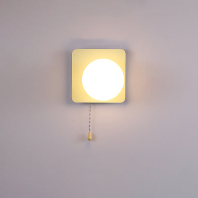 Applique murale moderne minimaliste ronde carrée triangle orbe en fer et verre à 1 lumière pour salon 