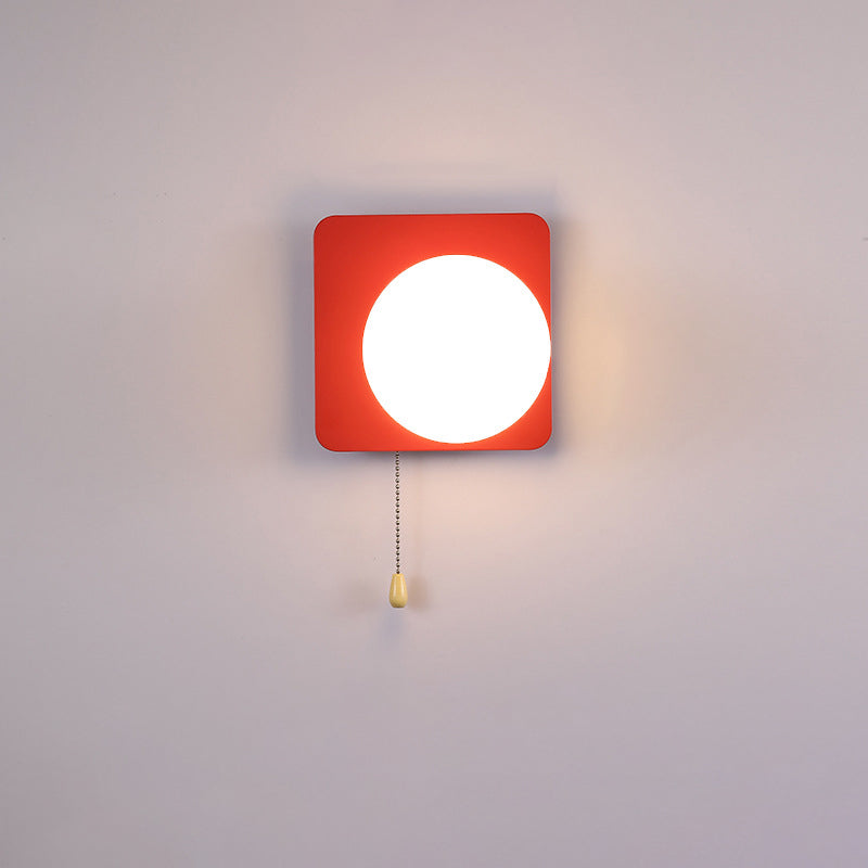 Applique murale moderne minimaliste ronde carrée triangle orbe en fer et verre à 1 lumière pour salon 